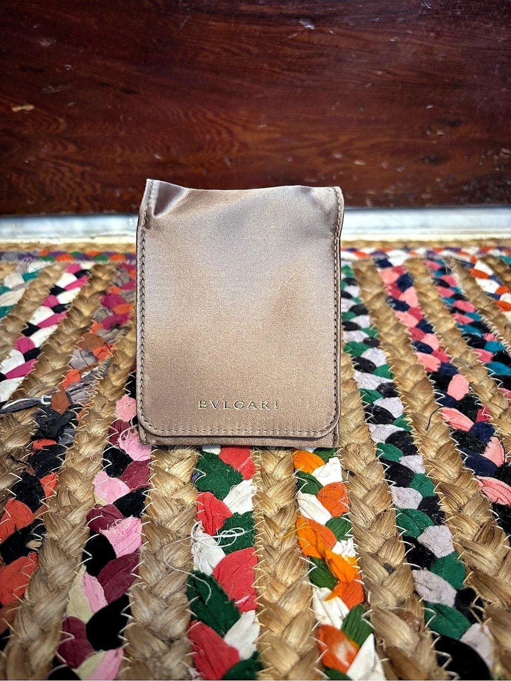 Bvlgari Leather-Style Travel Pouch in Brown